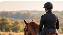 Horse and rider out hacking in the countryside