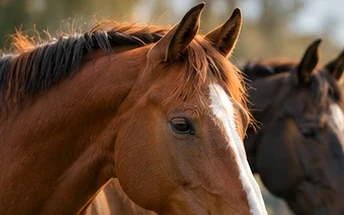 Horses enjoying a quiet moment together